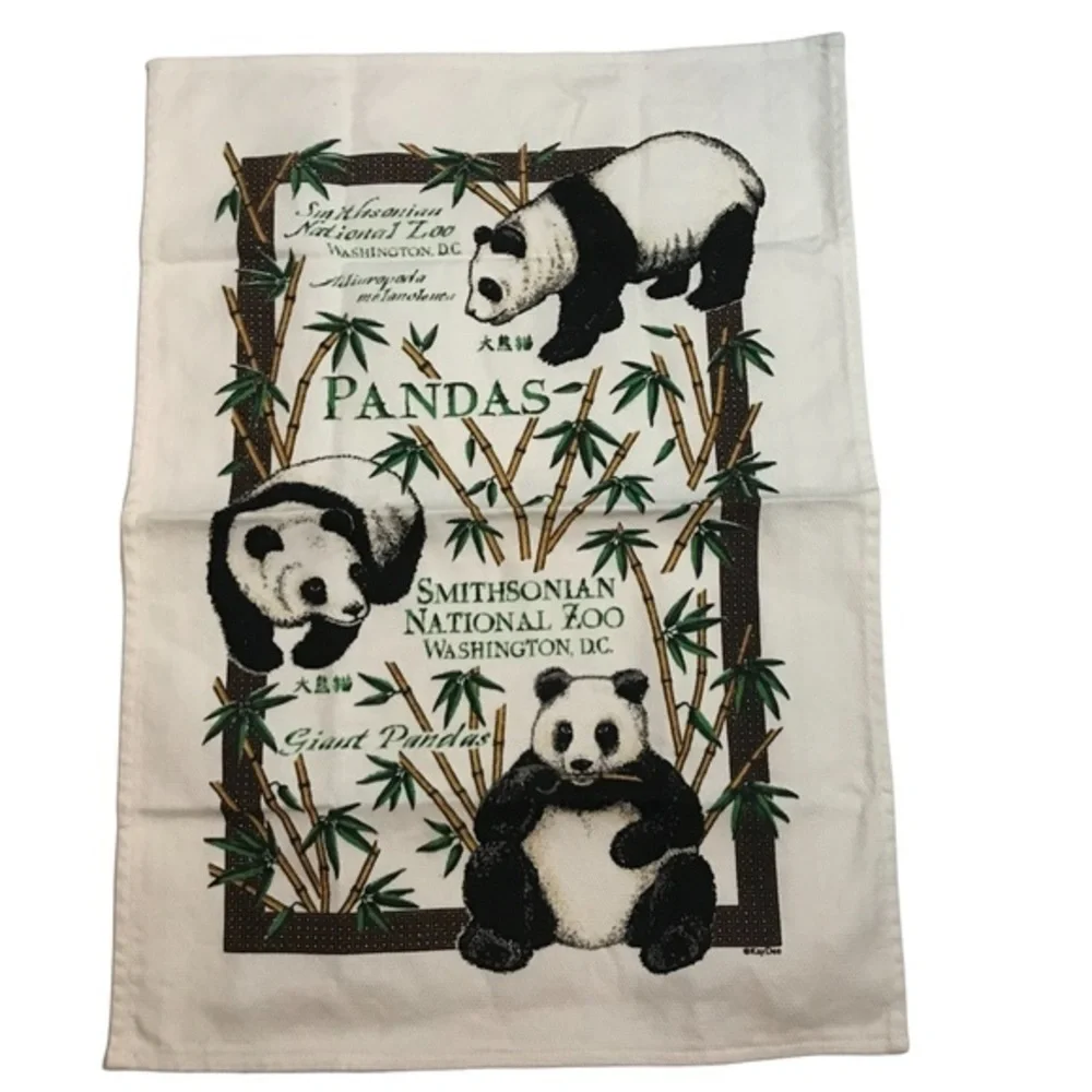 Smithsonian Nation Zoo Giant Panda Washington Dish Towel Animal Lover NEW